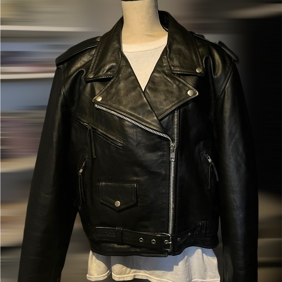 xelement Other - Xelement Black Classic Insulated Leather Motorcycle Biker Jacket Men Large Moto